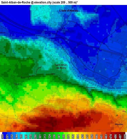 Saint-Alban-de-Roche elevation map