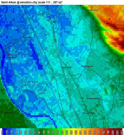 Saint-Alban elevation map