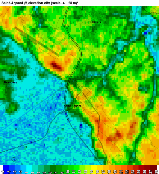 Saint-Agnant elevation map