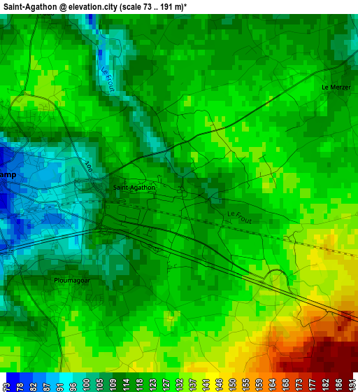 Saint-Agathon elevation map