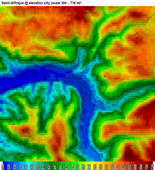 Saint-Affrique elevation map