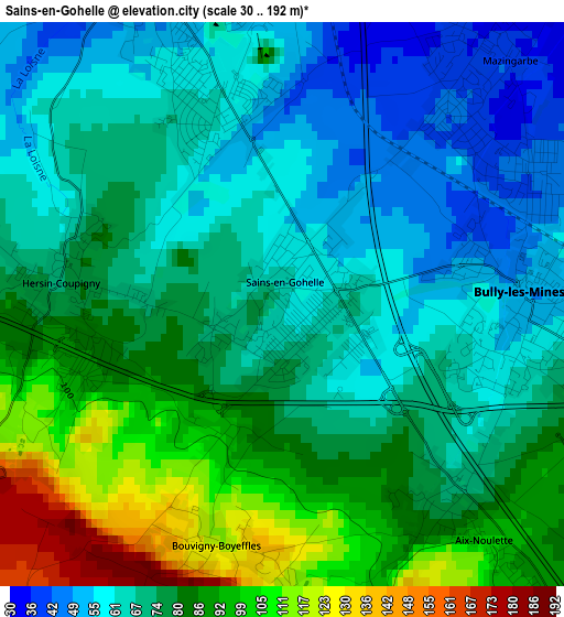 Sains-en-Gohelle elevation map