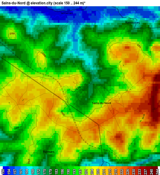 Sains-du-Nord elevation map