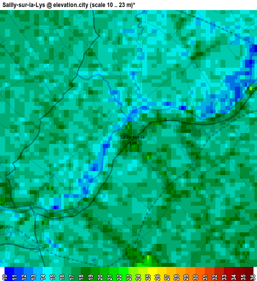 Sailly-sur-la-Lys elevation map