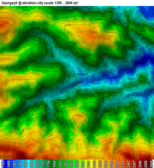 Uzungeçit elevation map