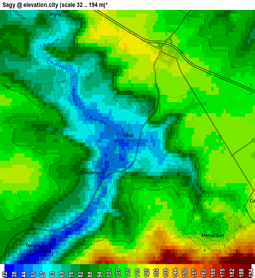 Sagy elevation map