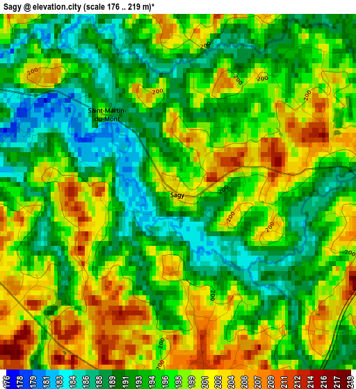 Sagy elevation map