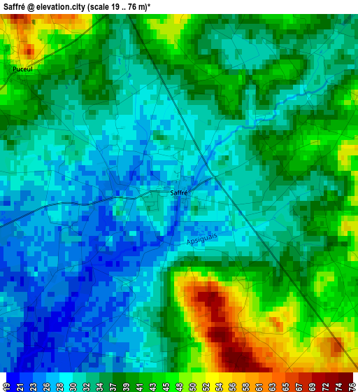 Saffré elevation map