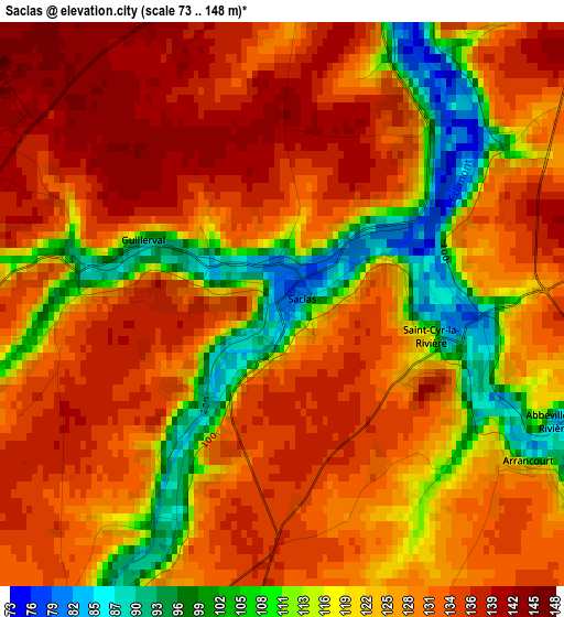 Saclas elevation map