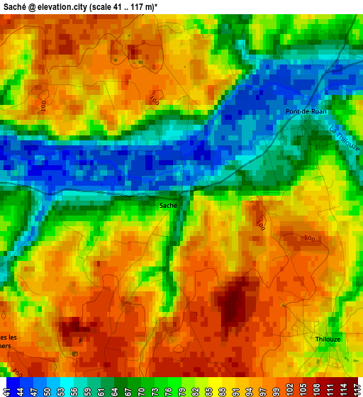 Saché elevation map