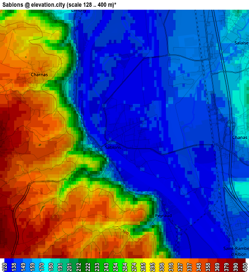 Sablons elevation map