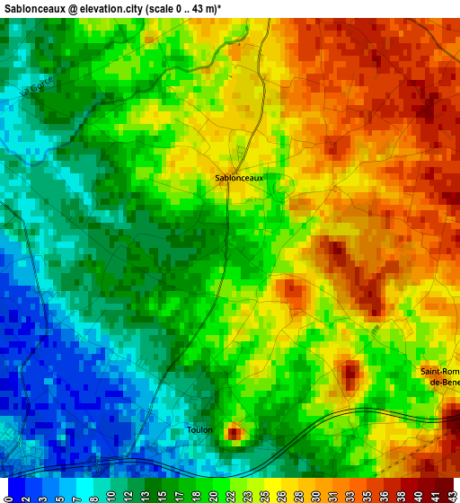 Sablonceaux elevation map