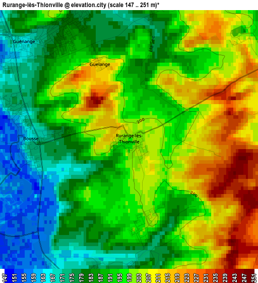 Rurange-lès-Thionville elevation map