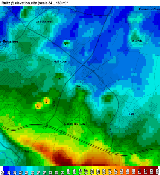 Ruitz elevation map