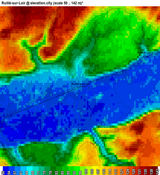 Ruillé-sur-Loir elevation map