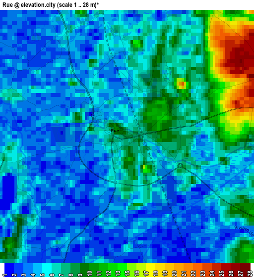 Rue elevation map