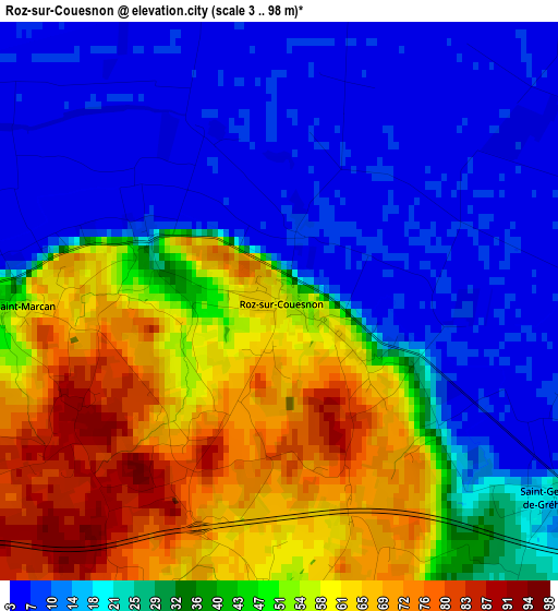 Roz-sur-Couesnon elevation map