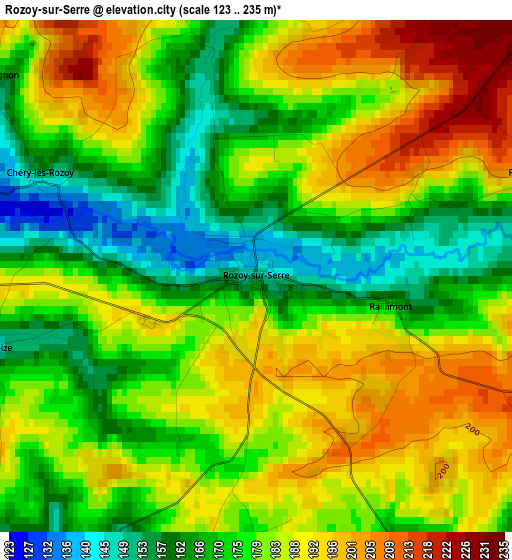 Rozoy-sur-Serre elevation map