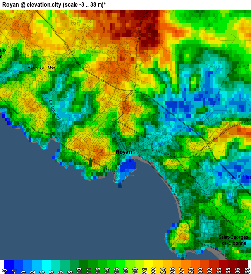 Royan elevation map