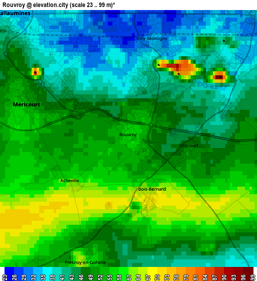 Rouvroy elevation map