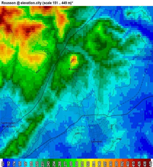 Rousson elevation map
