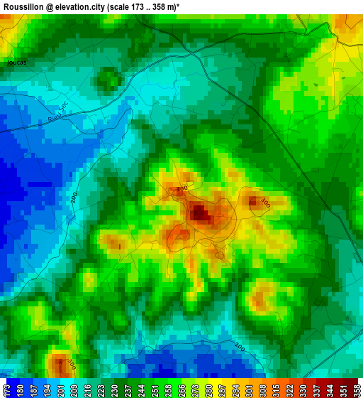 Roussillon elevation map