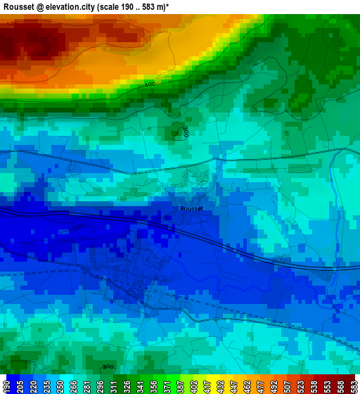 Rousset elevation map