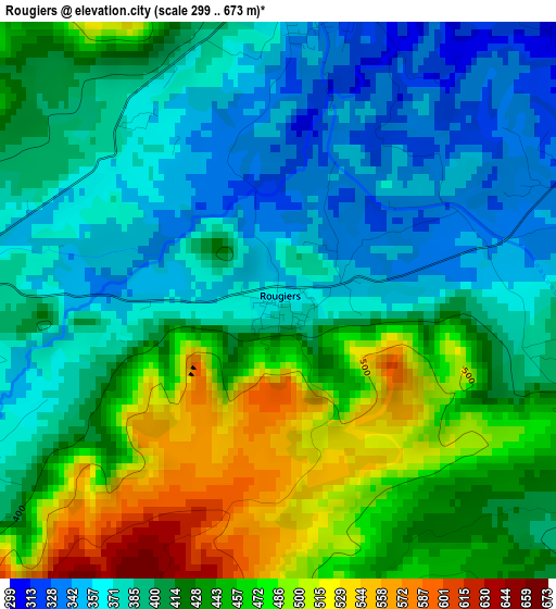 Rougiers elevation map