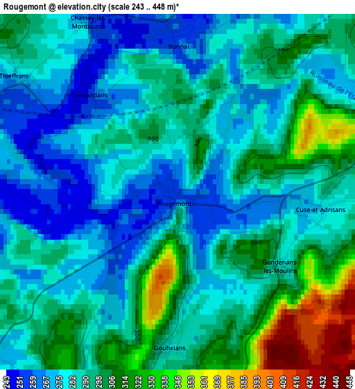 Rougemont elevation map