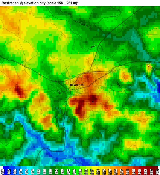 Rostrenen elevation map