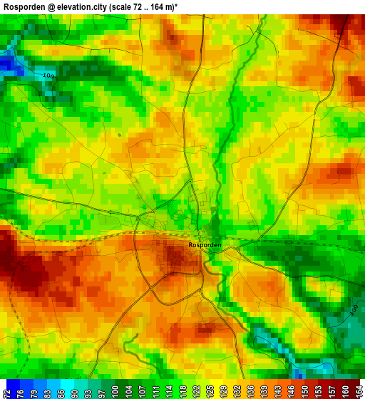 Rosporden elevation map