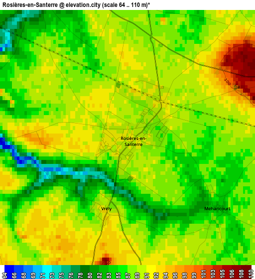 Rosières-en-Santerre elevation map