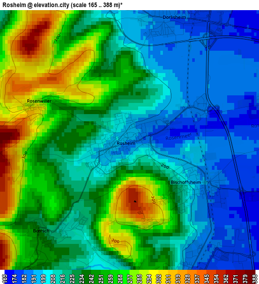 Rosheim elevation map