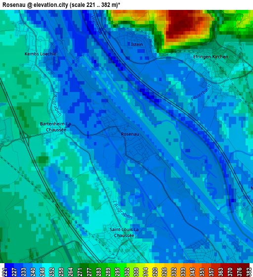 Rosenau elevation map
