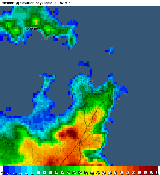 Roscoff elevation map