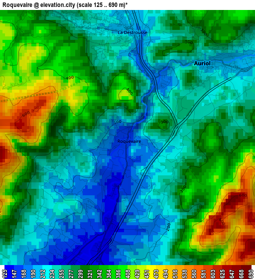 Roquevaire elevation map