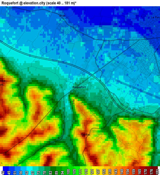 Roquefort elevation map