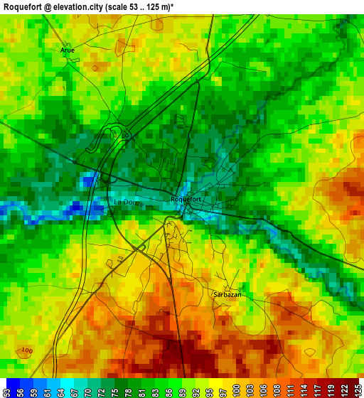 Roquefort elevation map