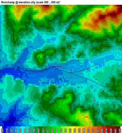 Ronchamp elevation map