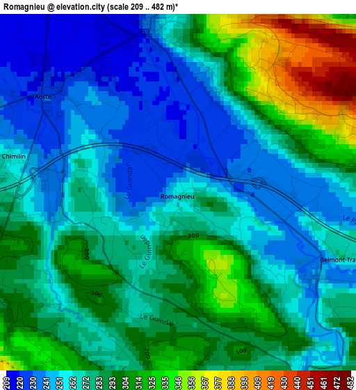 Romagnieu elevation map