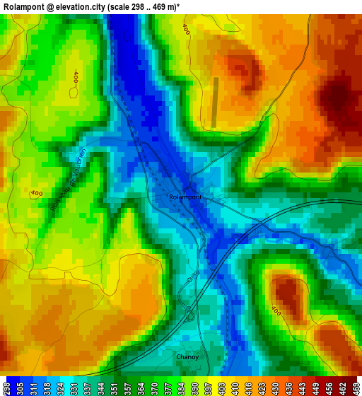 Rolampont elevation map