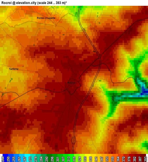 Rocroi elevation map