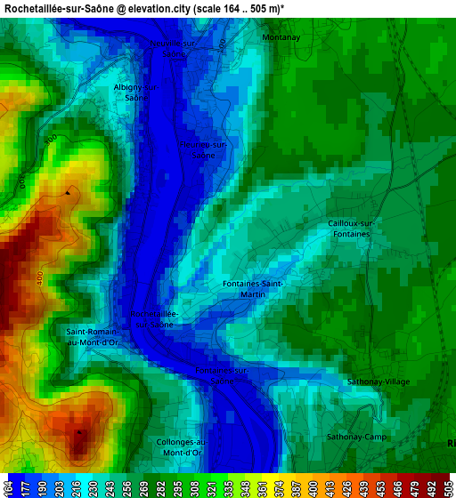 Rochetaillée-sur-Saône elevation map