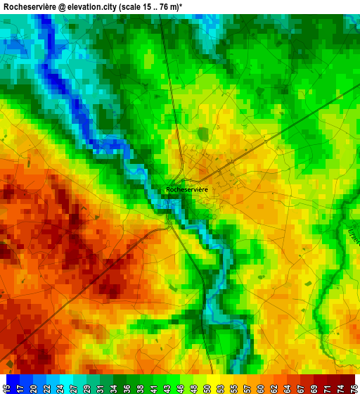 Rocheservière elevation map