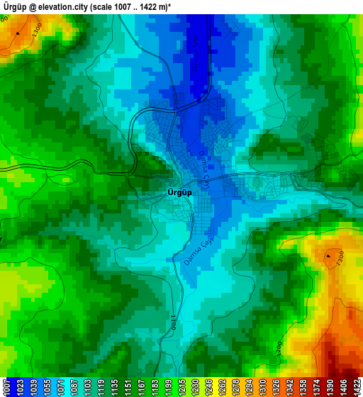 Ürgüp elevation map