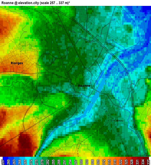 Roanne elevation map