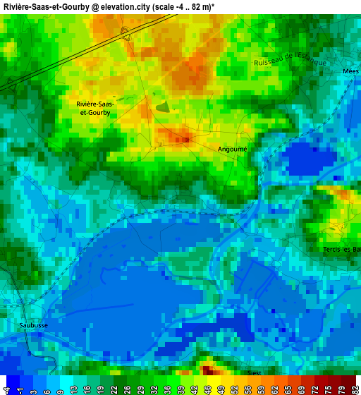 Rivière-Saas-et-Gourby elevation map