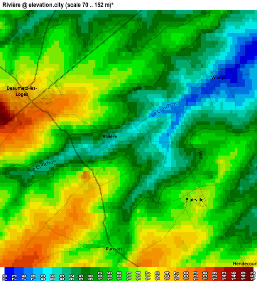 Rivière elevation map