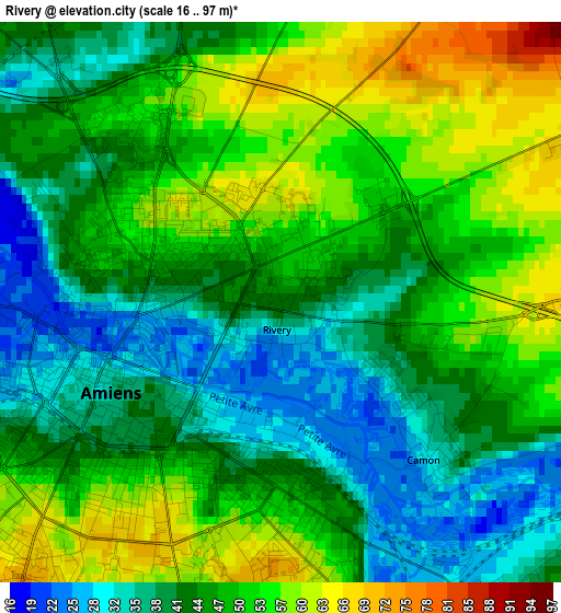Rivery elevation map