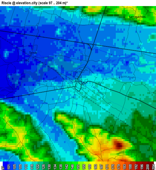 Riscle elevation map